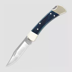 Нож складной 110 Folding Hunter Indigo S30V, 9,3 см, материал клинка: сталь порошковая Crucible CPM S30V, материал рукояти: стабилизированная древесина, BUCK, США, BUCK (США)
