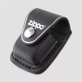 Чехол ZIPPO для зажигалки из натуральной кожи с клипом, черный, ZIPPO, США, Для отдыха и туризма