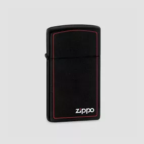 Зажигалка Slim Black Matte with Red Border, ZIPPO, США, Зажигалки ZIPPO