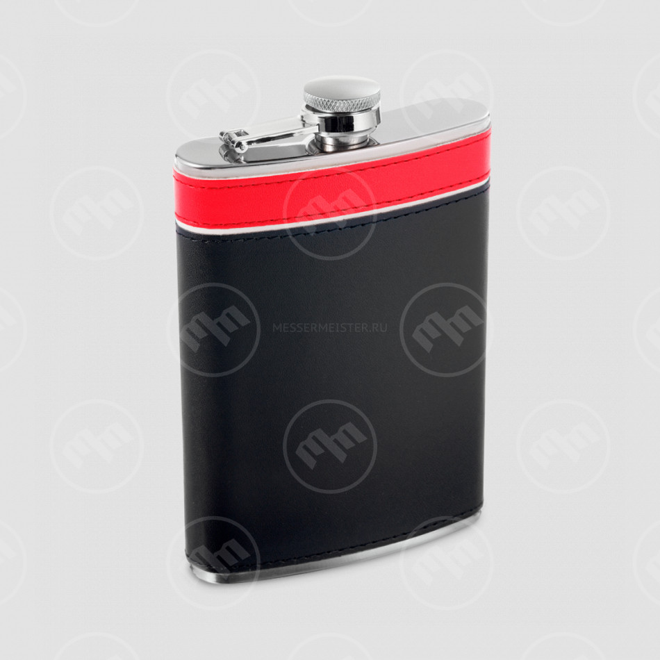 Фляга, 240 мл, сталь, черно-красный, S. QUIRE, Италия