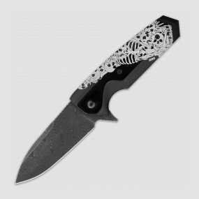 Нож складной Elishewitz EX-02, 8,6 см, HOGUE, США, Складные ножи из дамасской стали