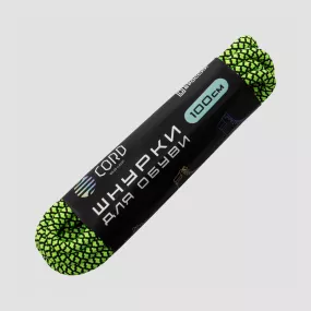 Шнурки из паракорда, 100 см, черно-зеленый, CORD, Россия, Шнурки CORD