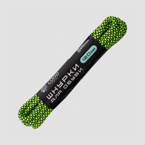 Шнурки из паракорда, 120 см, черно-зеленый, CORD, Россия, Активный отдых