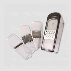 Металлическая терка из нержавеющей стали с контейнером, 4 насадки, нержавеющая сталь/пластик, серия Technicus Quadro, Westmark, Германия, WESTMARK (Германия)