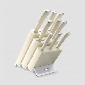 Набор кухонных ножей 9 предметов в подставке, серия Ikon Cream White, WUESTHOF, Золинген, Германия, Подарочный набор кухонных ножей