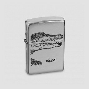 Зажигалка Alligator Brushed Chrome, ZIPPO, США, Зажигалки