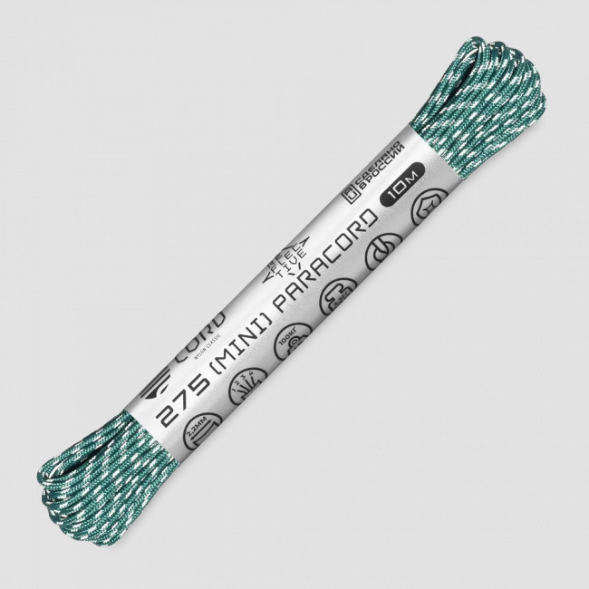 Паракорд 275 световозвращающий aquamarine, 10 м, серия Cord 275, CORD, Россия