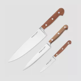 Набор кухонных ножей поварская тройка, серия Classic Walnut, BERGER CUTLERY, Германия, Classic Walnut BERGER CUTLERY