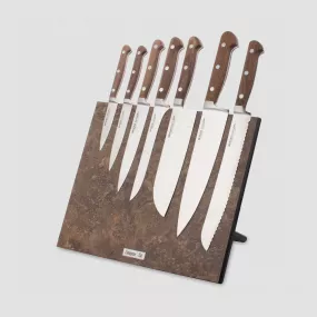 Набор кухонных ножей, 7 штук, на магнитной подставке ComposeEat, серия Classic Walnut, BERGER CUTLERY, Германия, Classic Walnut BERGER CUTLERY