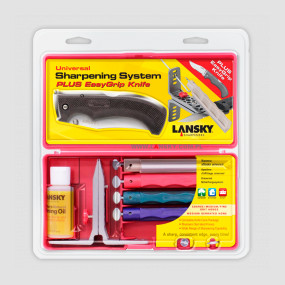 Набор для заточки ножей Lansky с 4-мя керамическими камнями Universal System + складной нож Easy Grip, LANSKY, США, LANSKY (США)