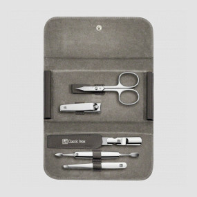Набор маникюрный в кожаном футляре, цвет антрацит, 5 предметов, Classic Inox, ZWILLING J.A. HENCKELS, Германия, Наборы маникюрные