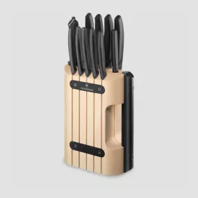Набор из 11 кухонных ножей в подставке из бука, VICTORINOX, Швейцария, Наборы ножей в подставках