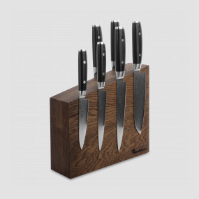 Набор из 6-ти кухонных ножей на подставке из дуба, серия RAN, YAXELL, Япония, YAXELL (Япония)