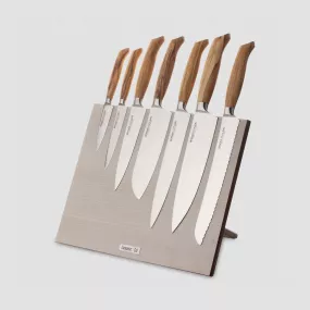 Набор кухонных ножей, 7 штук, на магнитной подставке ComposeEat, серия Ergo Line Olive, BERGER CUTLERY, Германия, Ergo Olive BERGER CUTLERY