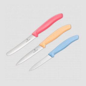Набор из 3-х кухонных ножей Swiss Classic Trend Colors, VICTORINOX, Швейцария, Наборы ножей "Поварская тройка" 
