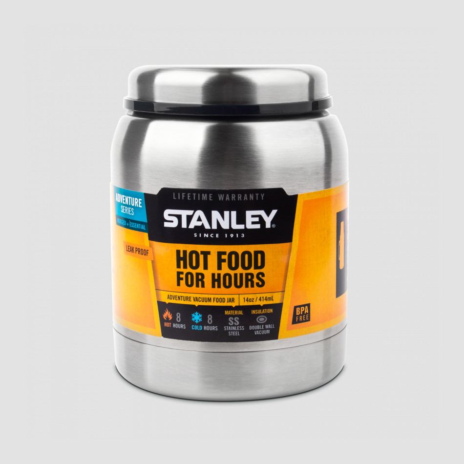 Термос с широким горлом для первых и вторых блюд Adventure, объем: 0,41 л, размер: 13,3 x 10,2 см, цвет: стальной, STANLEY, США