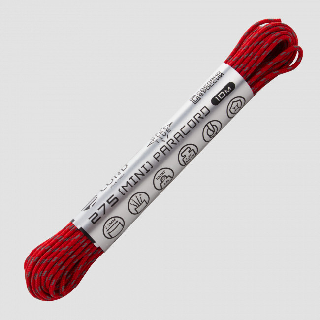Паракорд 275 световозвращающий red, 10 м, серия Cord 275, CORD, Россия