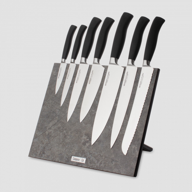 Набор кухонных ножей, 7 штук, на магнитной подставке ComposeEat, серия Ergo Line Pro, BERGER CUTLERY, Германия