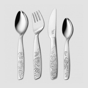 Набор из 4-х детских столовых приборов Джунгли, 21,5 х 15 х 2,5 см, нержавеющая сталь, серия Джунгли, ZWILLING J.A. HENCKELS, Германия, Столовые приборы ZWILLING