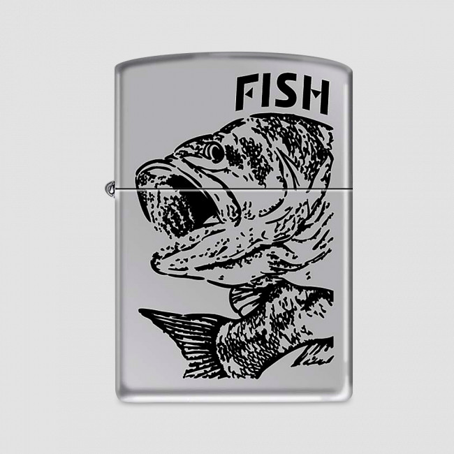 Зажигалка Чёрный окунь High Polish Chrome, ZIPPO, США