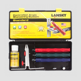 Набор точильного приспособления, с 3 керамическими камнями, Standart System, Coarse /Medium/ Fine Grift, размер: 21,5 x 10,5 x 4 см, LANSKY, США, 