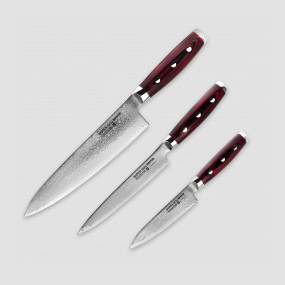 Набор из 3-х кухонных ножей поварская тройка, серия GOU 161, YAXELL, Япония, Наборы кухонных ножей