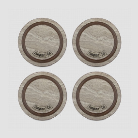 Набор подставок под кружку Бирдекель, 4 шт., диам. 95 мм, травертин капучино, подарочная коробка, серия Fashion, ComposeEat, Россия, Кухонные аксессуары COMPOSE EAT