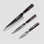 Набор кухонных ножей поварская тройка, серия Black Damascus, HEIMCUT, Россия