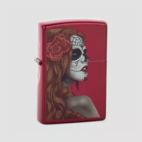 Зажигалка ZIPPO Classic с покрытием Candy Apple Red, латунь/сталь, красная, глянцевая, ZIPPO, США, Зажигалки ZIPPO