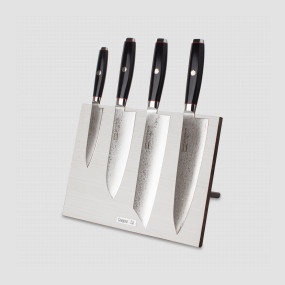 Набор кухонных ножей, 4 штуки, на магнитной подставке ComposeEat (белая), серия Ypsilon (193 слоя), YAXELL, Япония, Наборы кухонных ножей