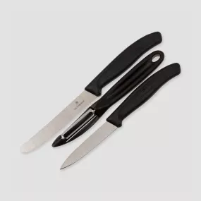 Набор из 3 кухонных ножей для овощей и фруктов Swiss Classic, VICTORINOX, Швейцария, Наборы ножей "Поварская тройка" 