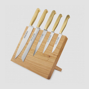 Набор из 5-и кухонных ножей на магнитной подставке из дуба, серия Kappa gold, GUDE, Золинген, Германия, GUDE (Германия)