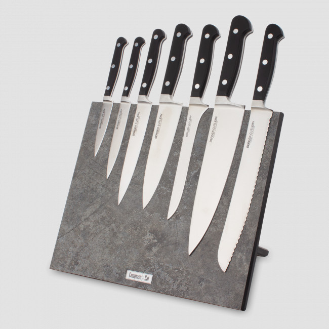 Набор кухонных ножей, 7 штук, на магнитной подставке ComposeEat, серия Classic Pro, BERGER CUTLERY, Германия