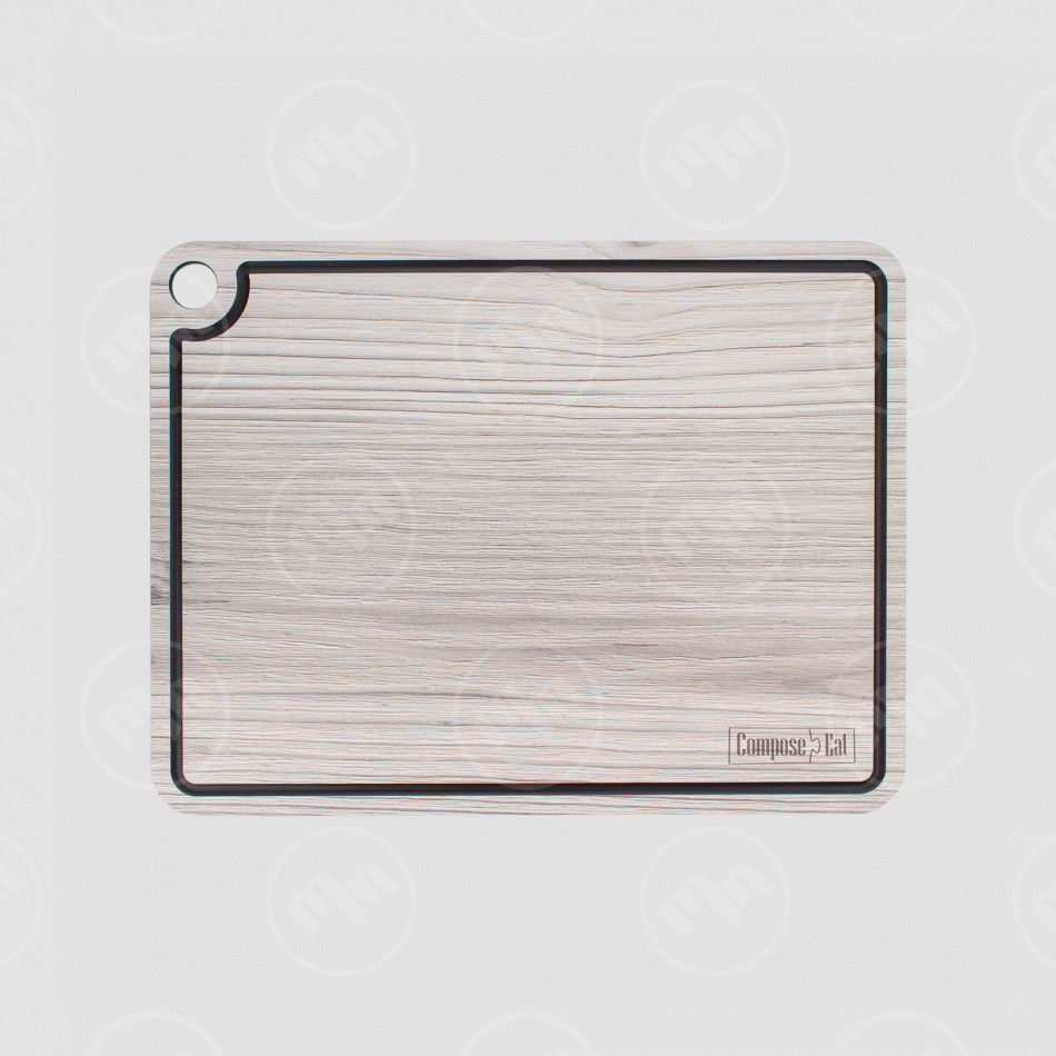 Доска композитная разделочная с желобом, 33x25 см, белое дерево, серия Elegance, ComposeEat, Россия