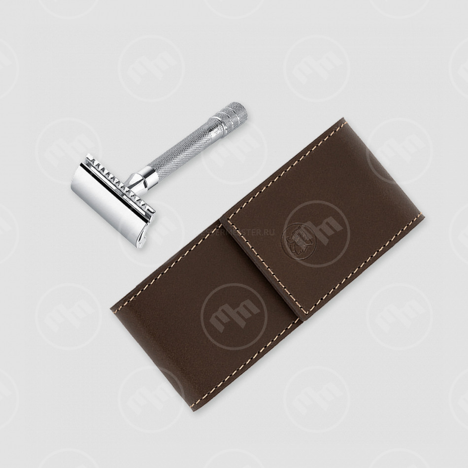 Набор для бритья, 2 предмета в кожаном футляре, DOVO, Германия