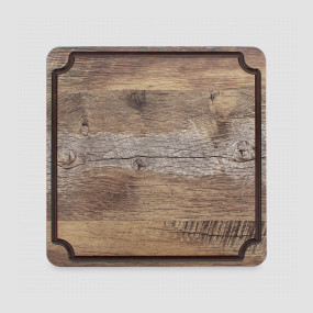 Доска для сервировки и нарезки с желобом 24 х 24 см, дуб мореный, композитный материал, серия Surface, ComposeEat, Россия, Столовые приборы и сервировка