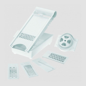 Металлическая терка из нержавеющей стали c 4-мя насадками и контейнером, пластик, серия Technicus Square, Westmark, Германия, WESTMARK (Германия)