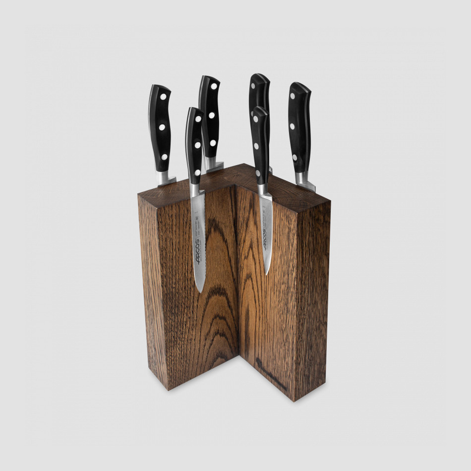 Набор из 6-ти кухонных ножей на подставке из дуба, серия Riviera, ARCOS, Испания