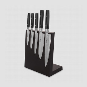 Набор из 5-и кухонных ножей на подставке из дуба, серия Zen, YAXELL, Япония, YAXELL (Япония)