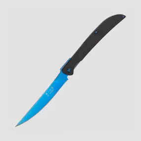 Нож складной для стейка Itto-Ryu Folding Steak, Blue Ti-Coated D2 Tool Steel, Carbon Fiber Handles, HIKARI, Япония, 
