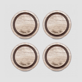 Набор подставок под кружку Бирдекель, 4 шт.круглая, диам. 95 мм, дуб светлый, подарочная упаковка, серия Fashion, ComposeEat, Россия, Кухонные аксессуары COMPOSE EAT