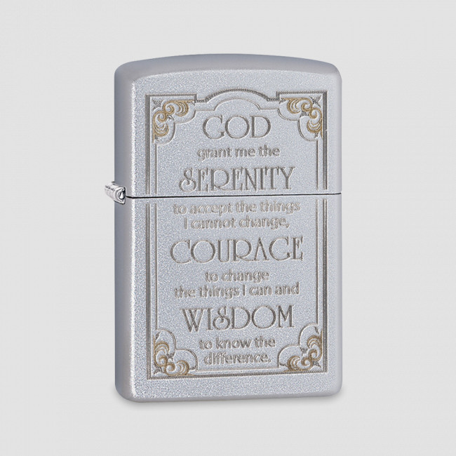 Зажигалка Classic Serenity Prayer Satin Chrome, ZIPPO, США