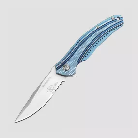 Нож складной Ripple Blue Stainless Handle Combo Edge (IKBS Flipper), CRKT, США, Ножи складные и с фиксированным клинком