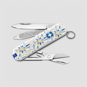 Нож швейцарский складной Classic Alpine Edelweiss Limited Edition 2021, 7 функций, 4 см, VICTORINOX, Швейцария, VICTORINOX Swiss Army Keychain