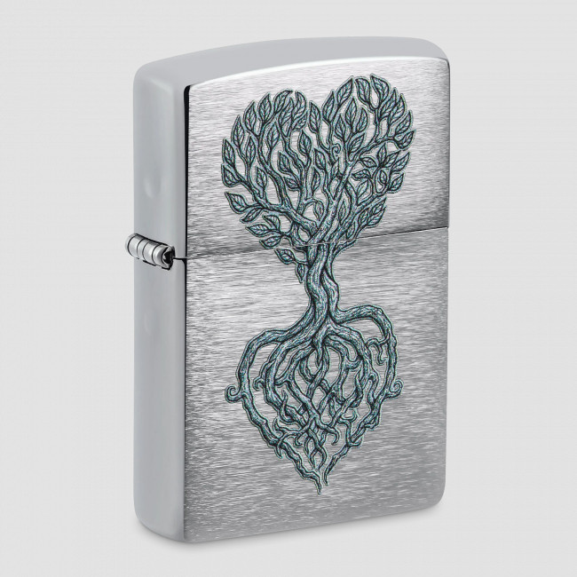 Зажигалка бензиновая Rooted in Love Design Brushed Chrome, ZIPPO, США