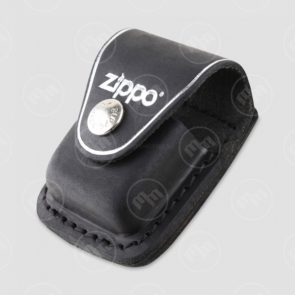 Чехол ZIPPO для зажигалки из натуральной кожи с клипом, черный, ZIPPO, США
