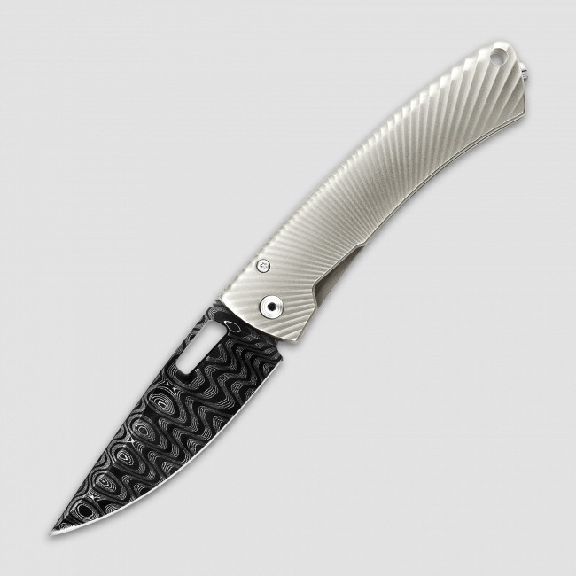 Нож складной TS1 Damascus Fate Grey matte handle, LionSteel, Италия