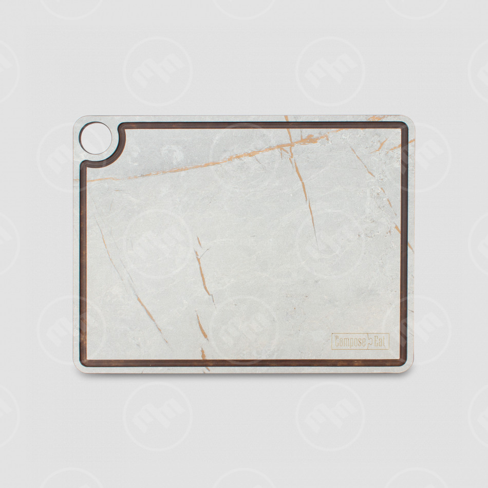 Доска разделочная с желобом, 32 х 24см, мраморный Грейс, композитный материал, серия Fashion, ComposeEat, Россия