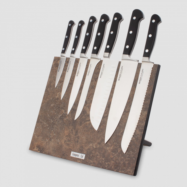 Набор кухонных ножей, 7 штук, на магнитной подставке ComposeEat, серия Classic Pro, BERGER CUTLERY, Германия
