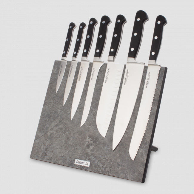 Набор кухонных ножей, 7 штук, на магнитной подставке ComposeEat, серия Classic Pro, BERGER CUTLERY, Германия